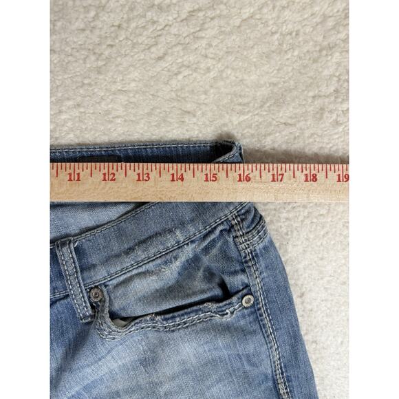 Buckle BKE Carter Jeans Mens 32L 32x32 Blue Straight Distressed Thick Stitch - Picture 10 of 16